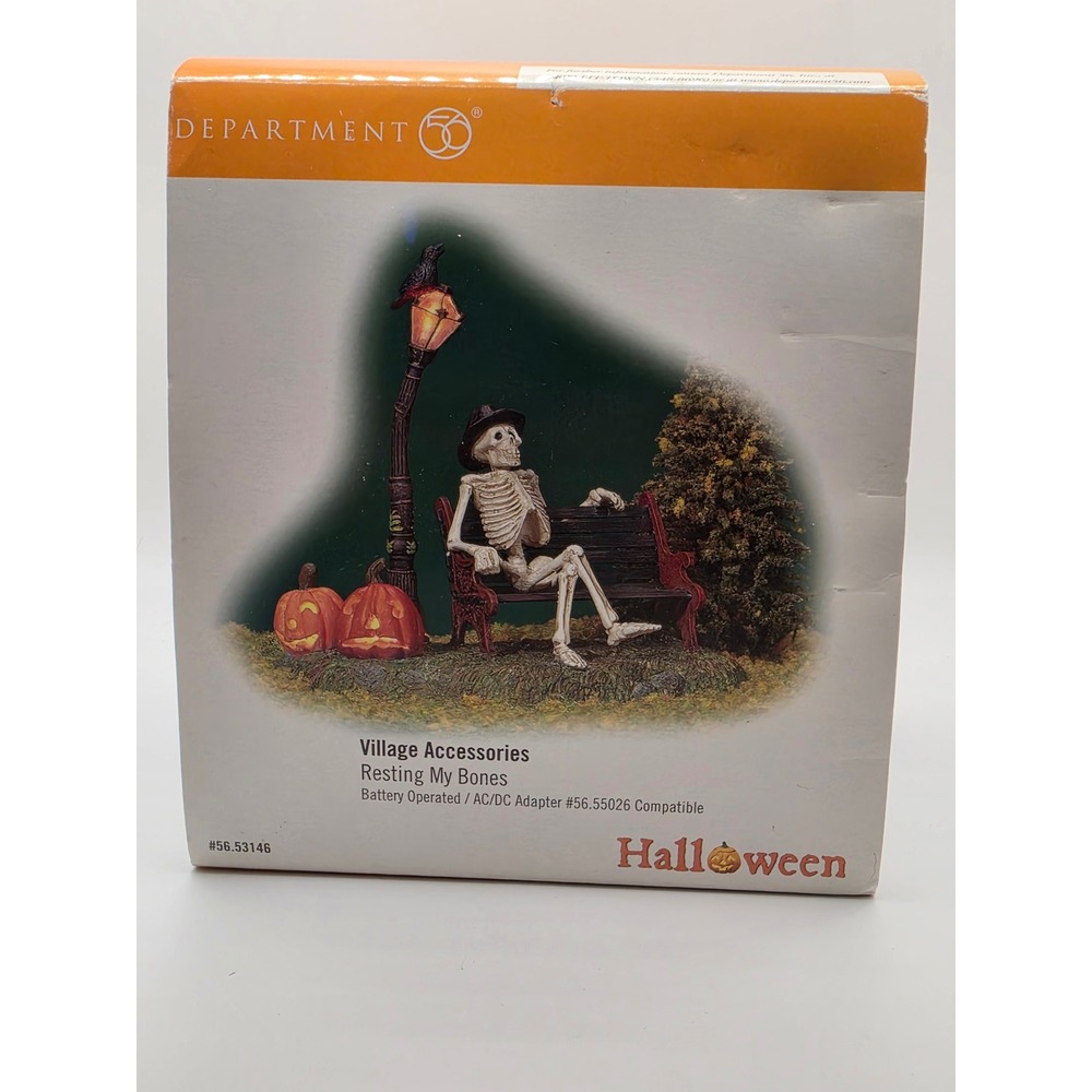 Department 56 Resting My Bones Halloween Village Skeleton Figurine 56.53146